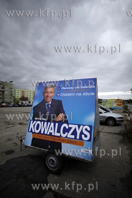 Gdansk Zaspa. Kampania wyborcza do samorządu. Billboard...